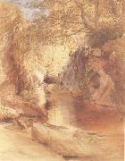 Samuel Palmer A Cascade in Shadow,Drawn on the Spot,near the Function of the Machno and Conway,North Wales china oil painting reproduction